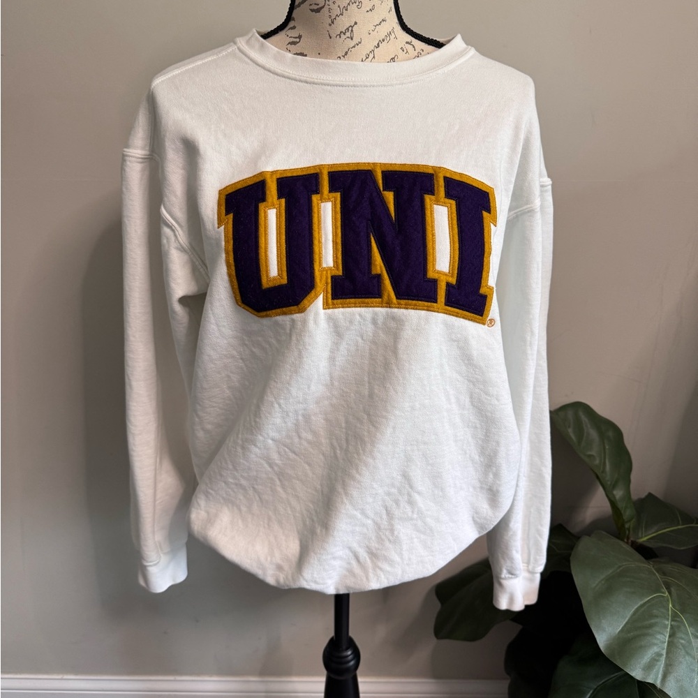 University of Northern Iowa UNI Comfort Colors Crewneck Sweatshirt White Medium